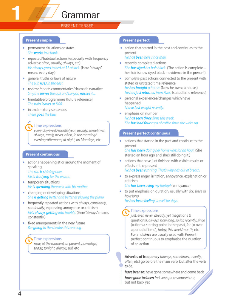 Understanding Present Tenses in English | PDF | Verb | Grammar