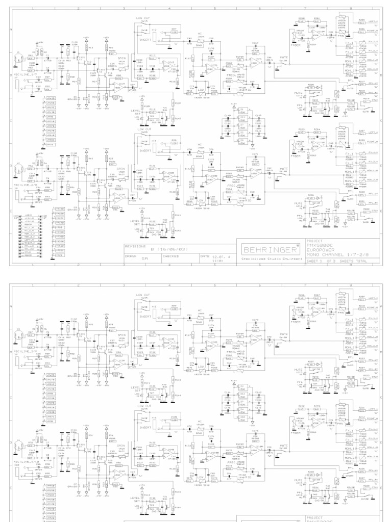 Behringer PMX 5000C Schematics | PDF