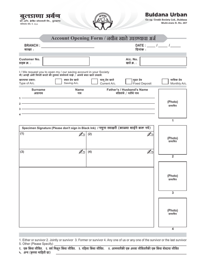 Account Opening Form | PDF | Identity Document | Document