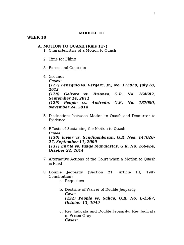 CRIM PRO MODULE 10 (2021-2022) | PDF | Double Jeopardy | Acquittal