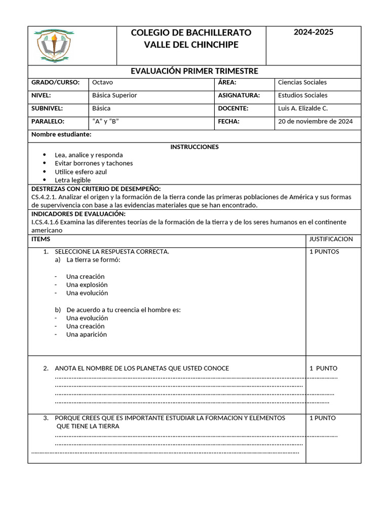 Primer Trimestre 8vo | PDF