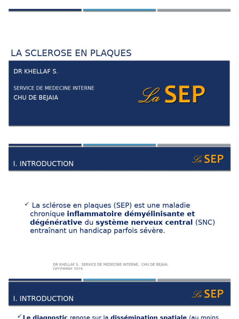 Comprendre la Sclérose en Plaques PDF Sclérose en plaques Myéline — free download