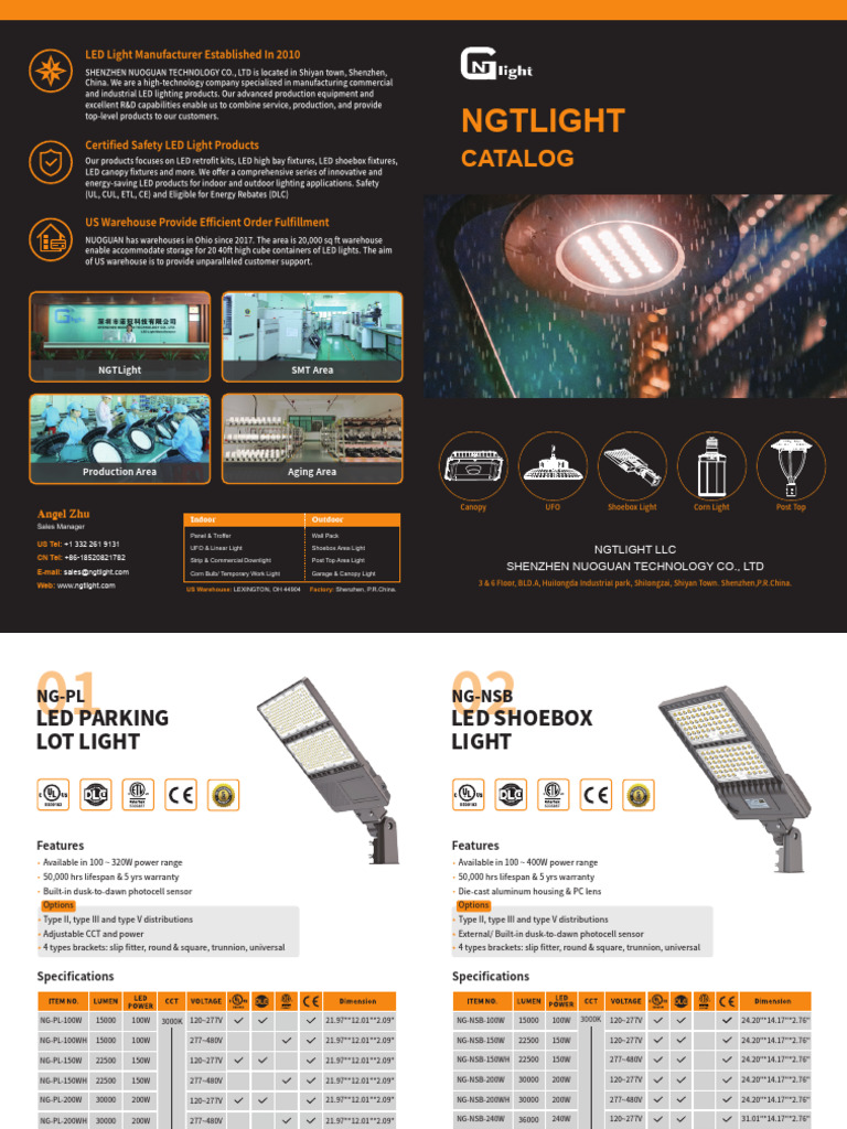 NGTLight LED Lighting Product Catalog | PDF | Components | Lighting