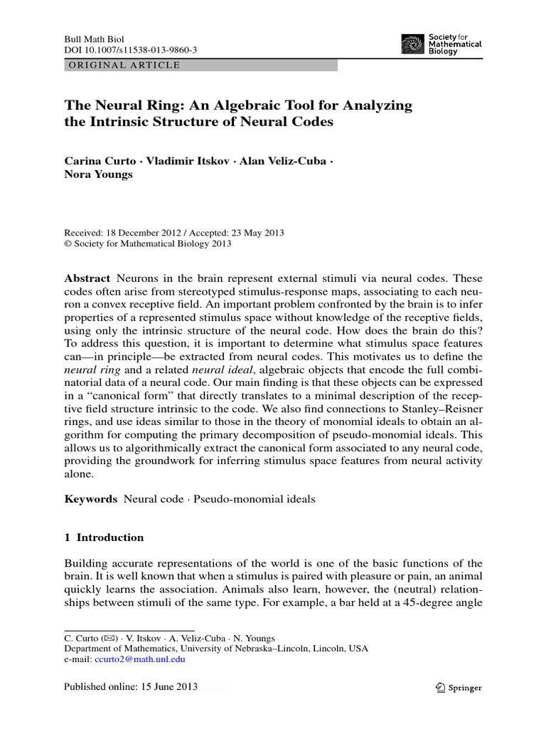 Neural-Ring-published | PDF | Ring (Mathematics) | Field (Mathematics)