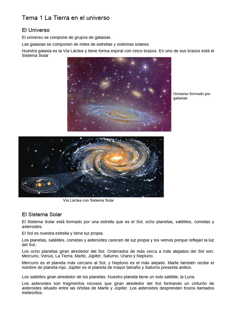 Tierra y su entorno en el universo | PDF | Biología Celular) | Sistema ...