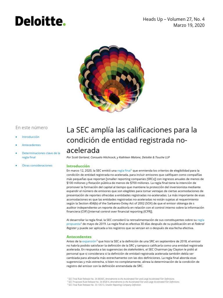 Heads Up 4 2020 Sec No Acelerados 243715 Pdf Auditoría