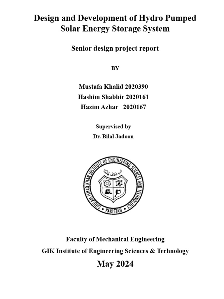 Hydro Pumped Solar Energy Storage System | PDF | Electric Motor | Solar ...