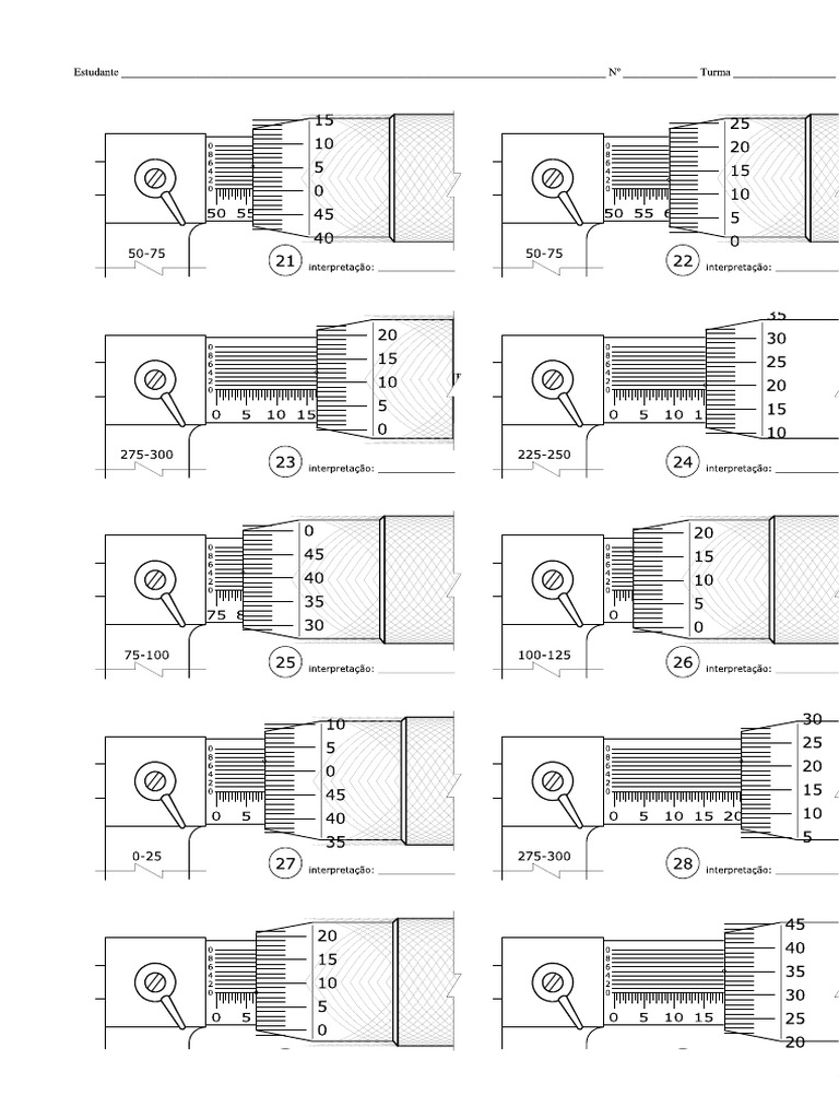 Micrometro Milimetro Milesimo Exercicio 2 Lista2 | PDF