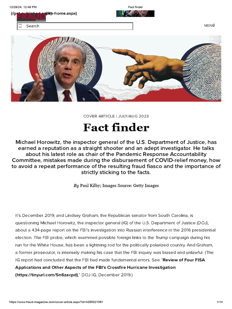 Horowitz on Pandemic Fraud Oversight | PDF