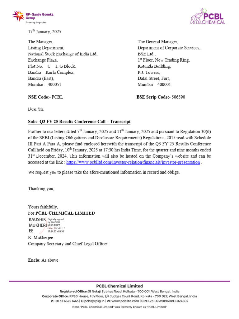 BSE Scrip Code: NSE Code: Results | PDF