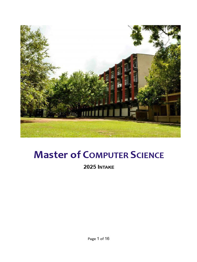 Master of Computer Science 2025 Program | PDF | Academic Degree ...