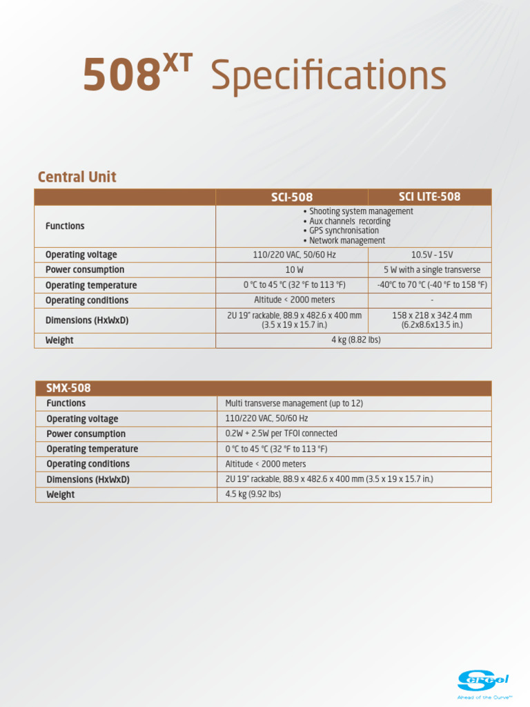Sercel 508XT Specifications Overview | PDF | Electrical Engineering ...