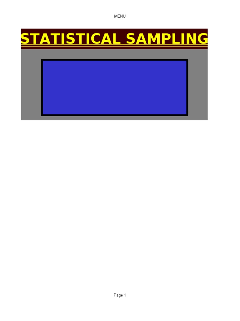 Statistical Sampling Test Plan Guide | PDF | Errors And Residuals ...