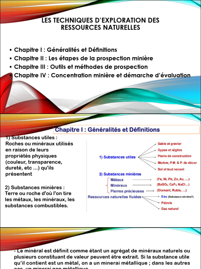 Techniques d'exploration minière détaillées | PDF | Exploitation ...