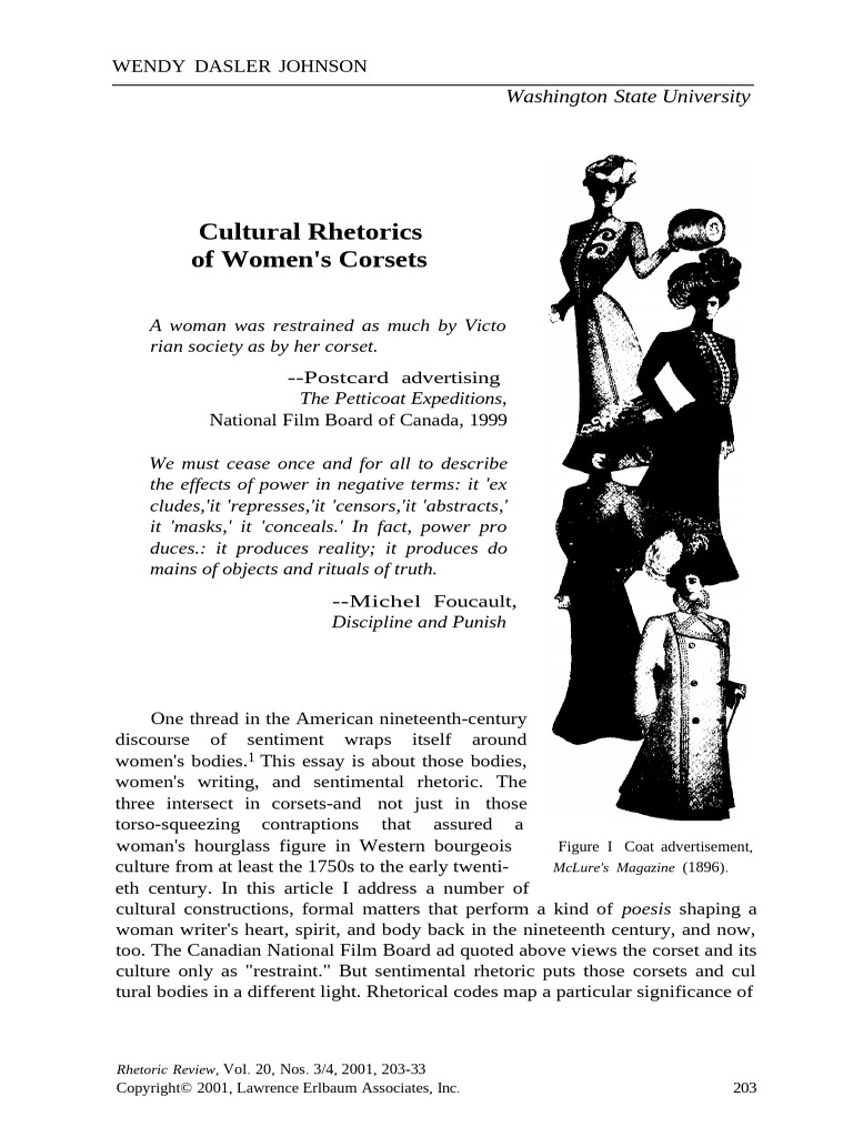 Cultural Rhetorics of Womens Corsets | PDF | Rhetoric | Michel Foucault
