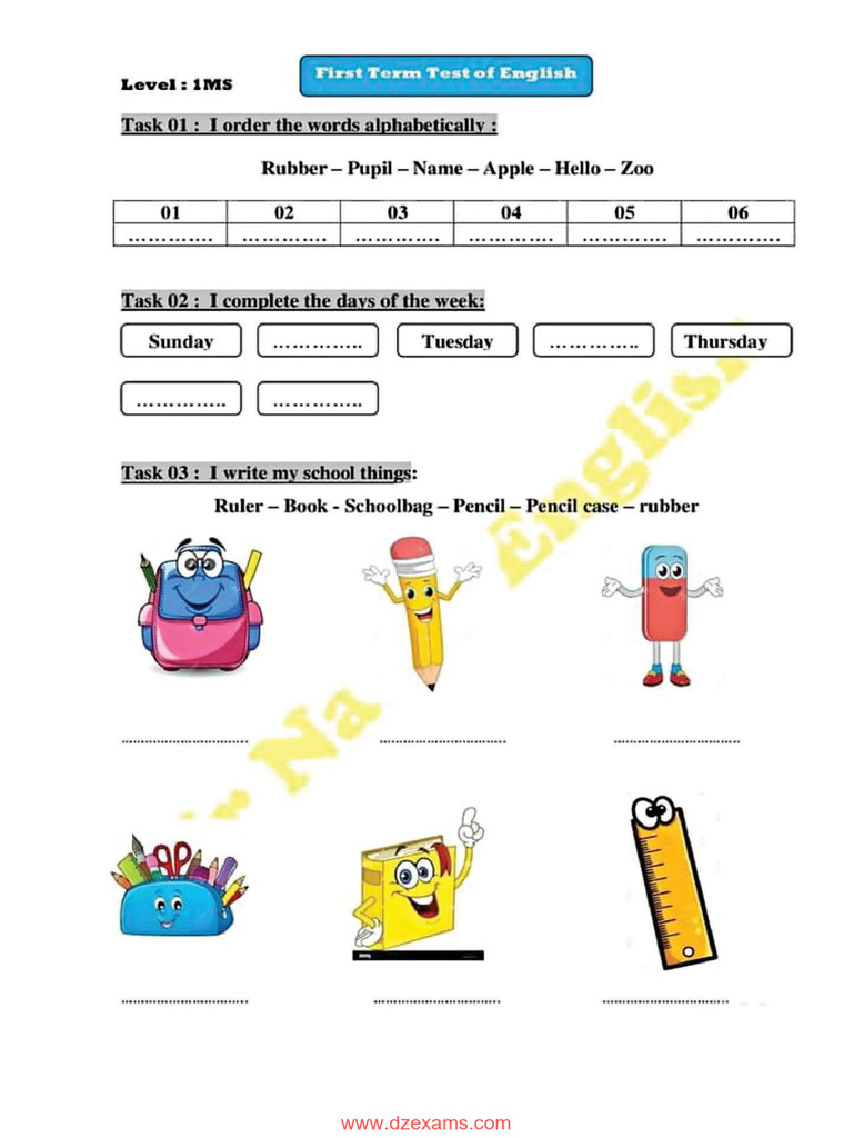 Dzexams 1am Anglais 652871 PDF