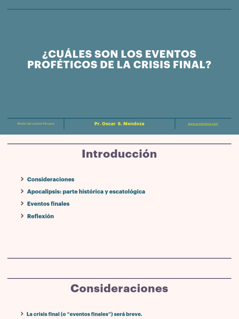 Eventos Proféticos de la Crisis Final | PDF | Libro de revelación ...