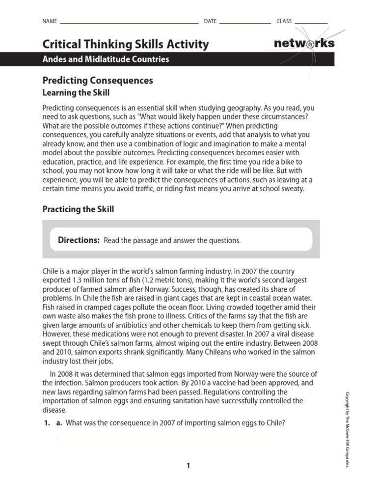 Chapter 10 Critical Thinking Skills Activity | PDF | Salmon