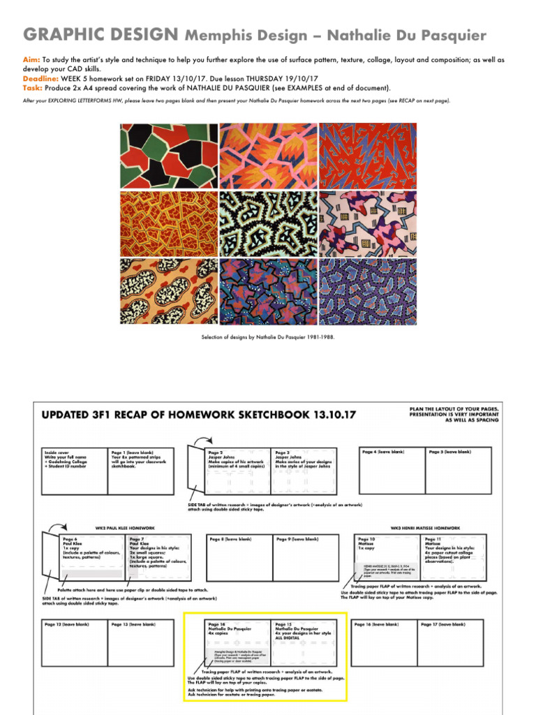 3F1 GFX Surface Pattern Week 5 NATHALIE DU PASQUIER | PDF | Page Layout