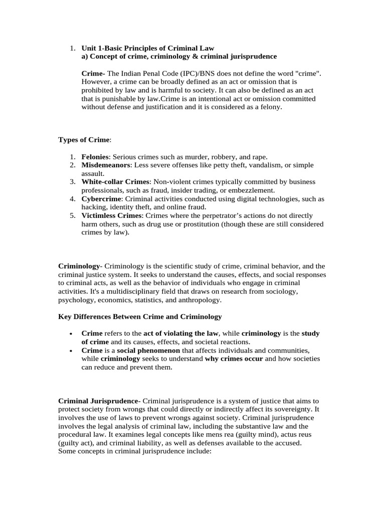 Unit 1 | PDF | Crimes | Crime & Violence