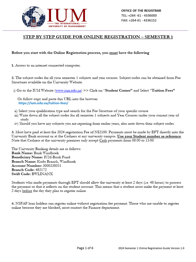 2024 Semester 1 Online Registration Guide | PDF | Doctor Of Philosophy ...