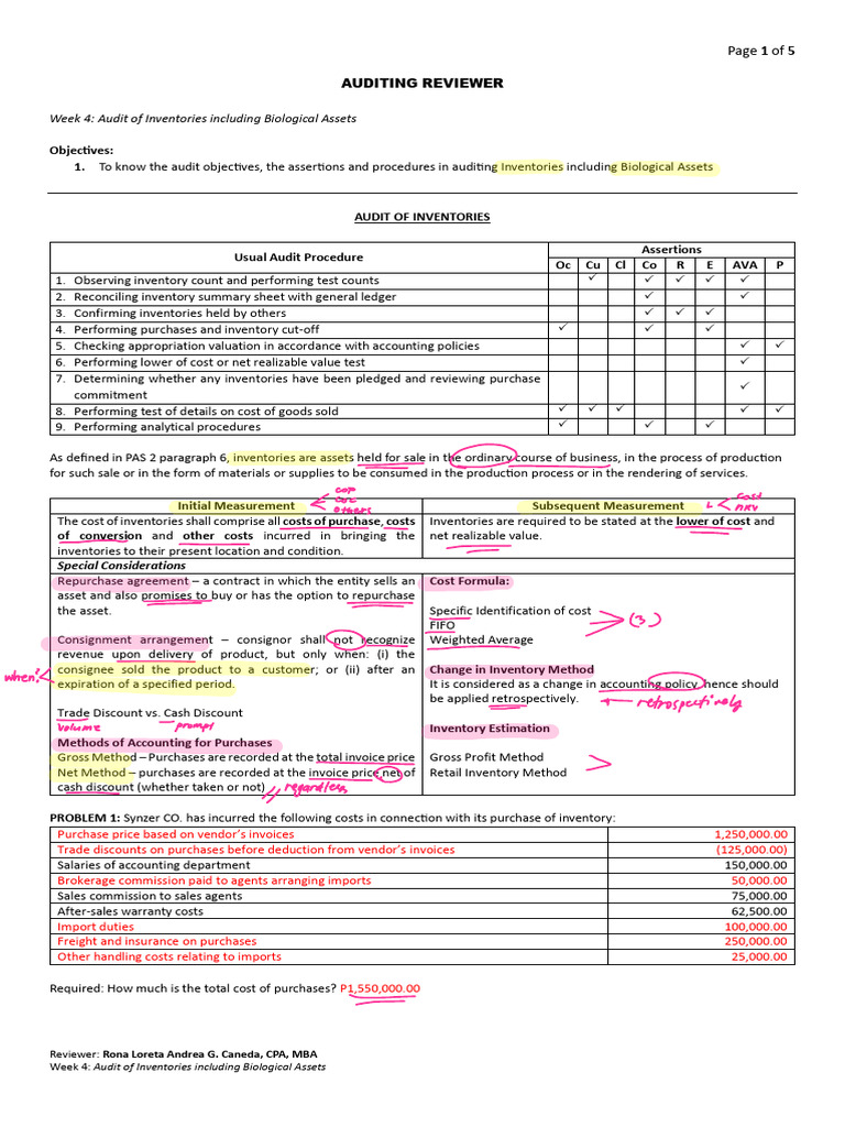 Audit Inventory & Bio Assets Guide | PDF | Inventory | Tax Deduction