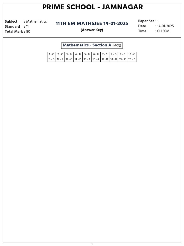 11th Grade Math Answer Key | PDF