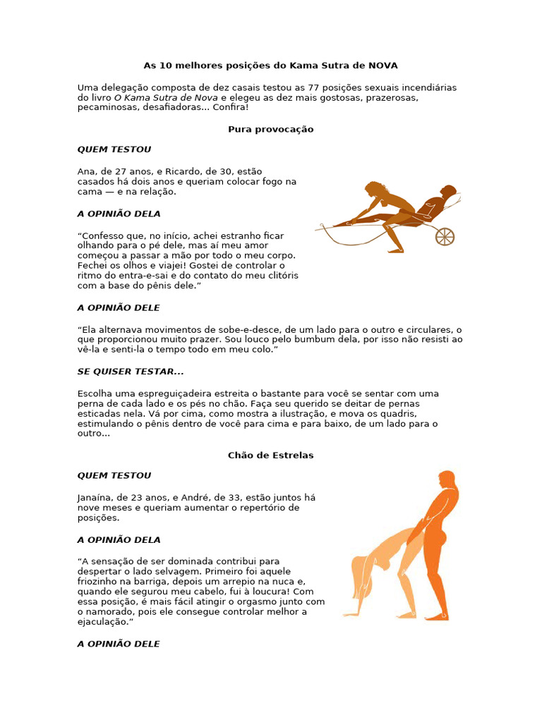 10 Melhores Posições do Kama Sutra PDF Orgasmo Clitóris