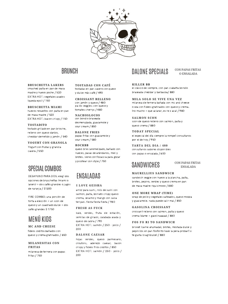 Menú Brunch Variado y Delicioso | PDF | Cocina occidental | Cocina