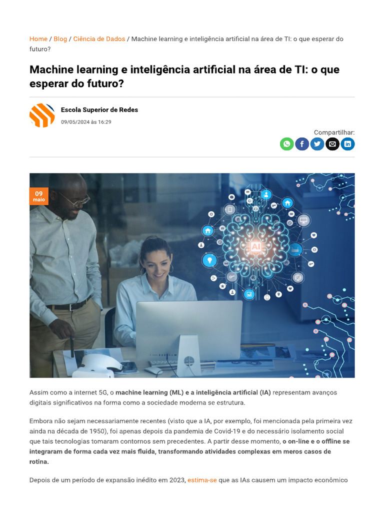 Artigo Machine Learning e Inteligência Artificial | PDF