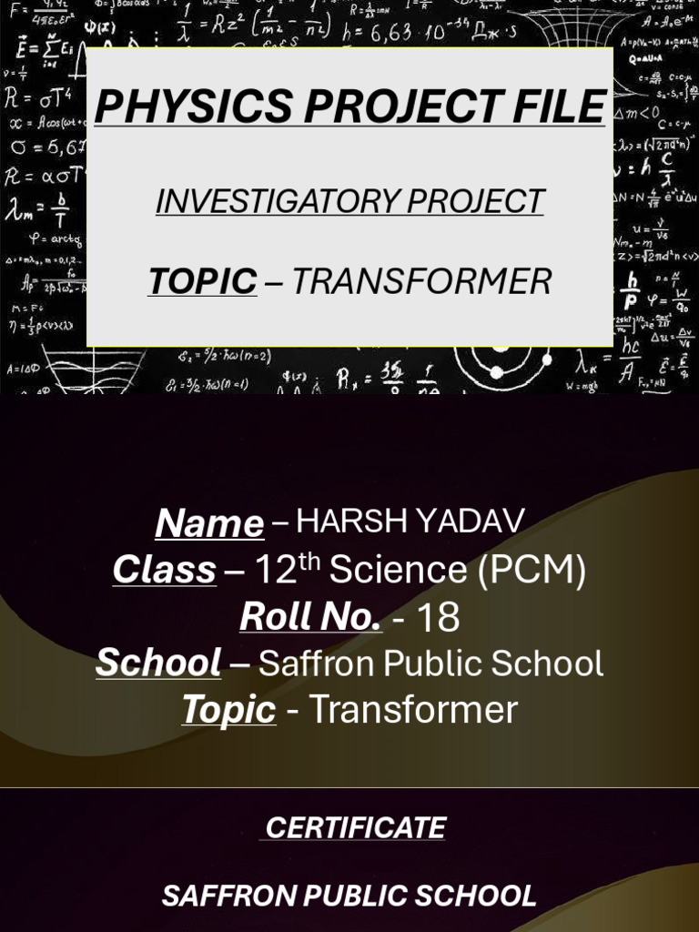 Transformer Investigatory Project Report | PDF | Transformer | Inductor