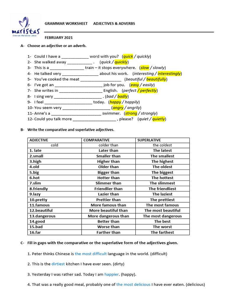 Adjectives and Adverbs | PDF | Adjective | Adverb