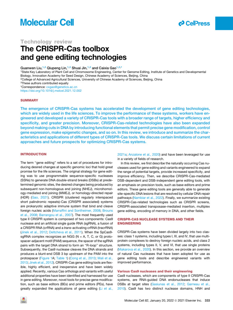 crispr | PDF | Crispr | Gene