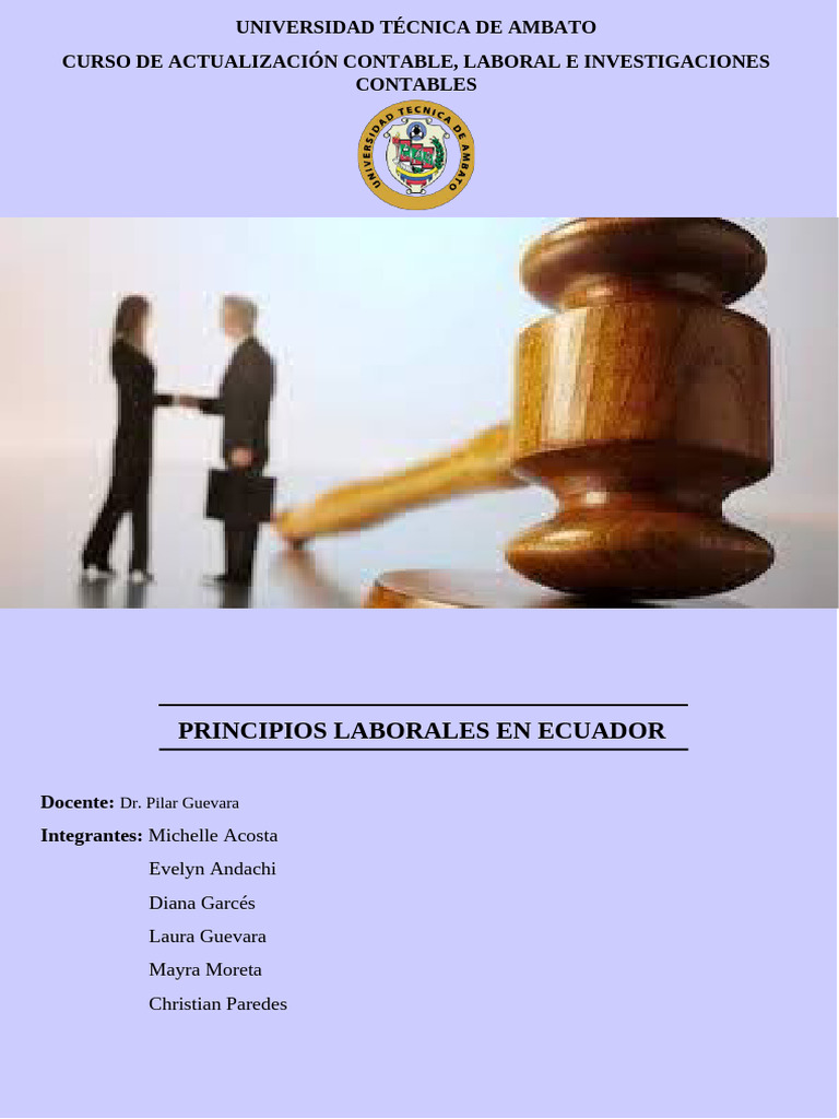 Principios Laborales en Ecuador | PDF | Derecho laboral | Salario