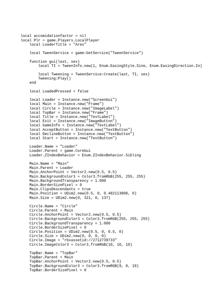 Roblox GUI Loader Script | PDF | Color | Publishing