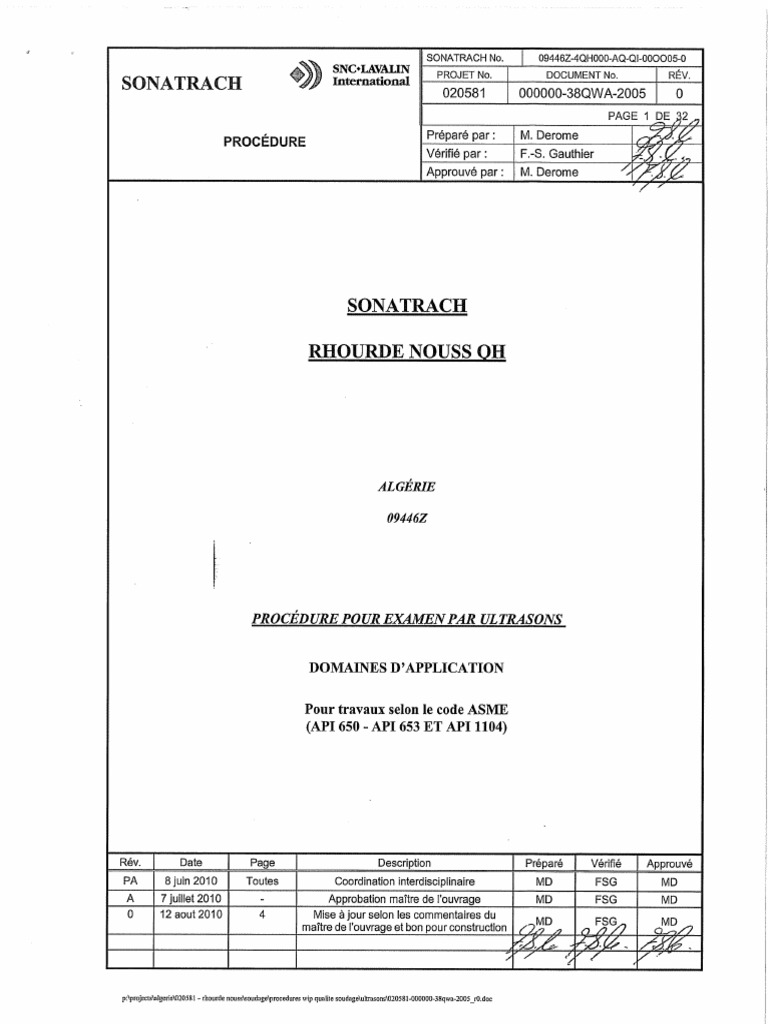 Procedure Ut - 2005 - R0 | PDF
