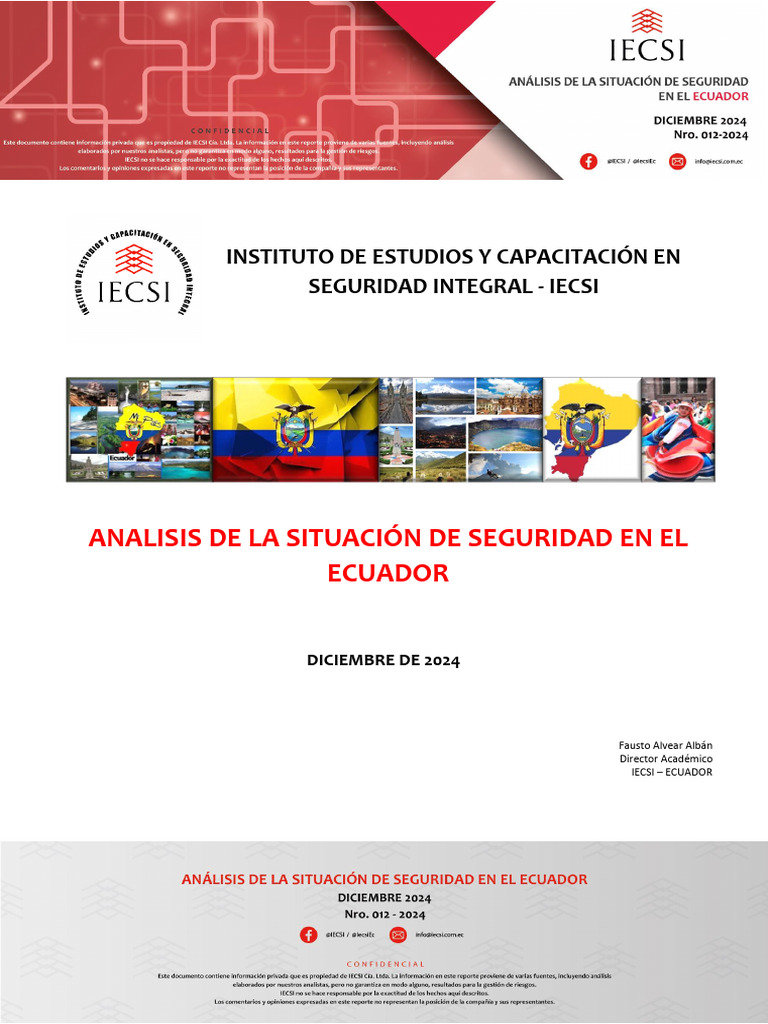 Situación de Seguridad en El Ecuador Diciembre 2024 | PDF | Riesgo ...
