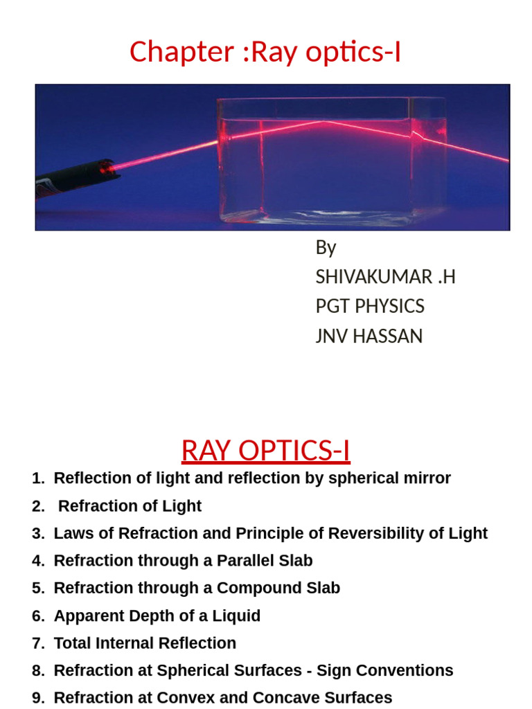9 Ray Optics and Optical Instruments 1 | PDF | Optics | Refractive Index