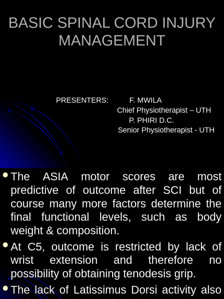 Spinal Cord Injury Management Guide | PDF | Clinical Medicine | Human ...