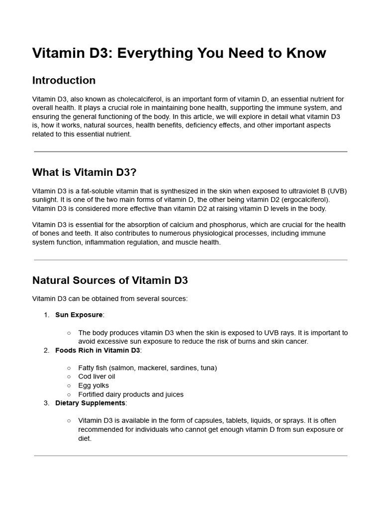 Vitamin D3 | PDF | Vitamin D | Vitamin
