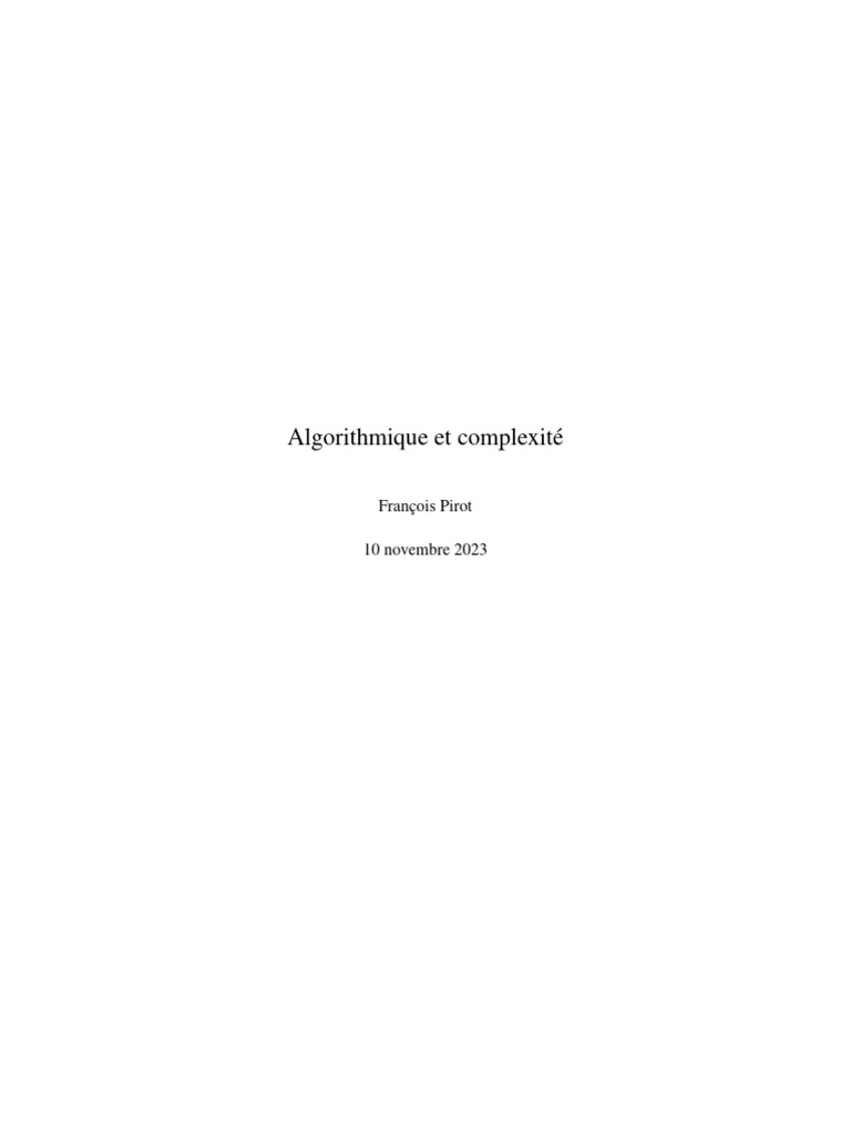 Cours de Programmation : Algorithmique | PDF | Programme informatique ...