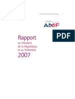 Rapport 2007: Au Président de La République Et Au Parlement