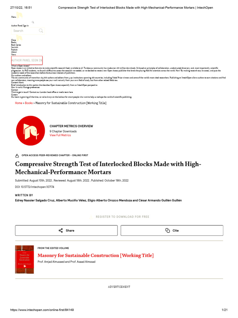 Compressive Strength Test of Interlocked Blocks Made With High ...