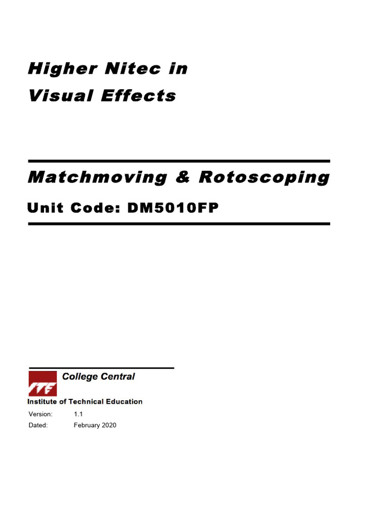 M5 dm5010fp course notes matchmoving rotoscoping pdf display