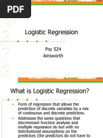 Logistic Regression: Psy 524 Ainsworth