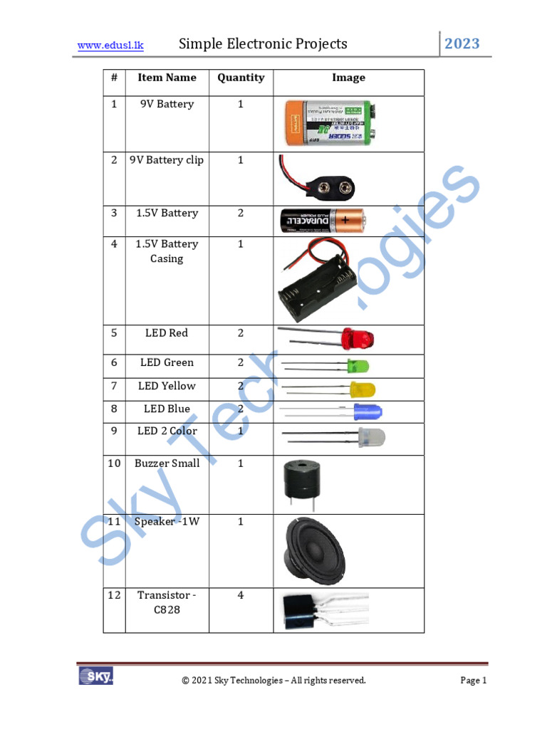 Essential Components for Electronics Projects | PDF | Resistor ...