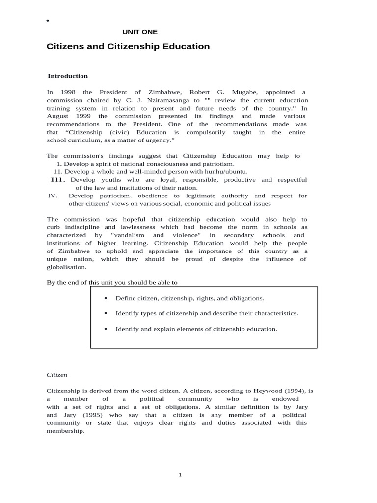 Citizenship Education PC 108 | PDF | Constitution | Citizenship