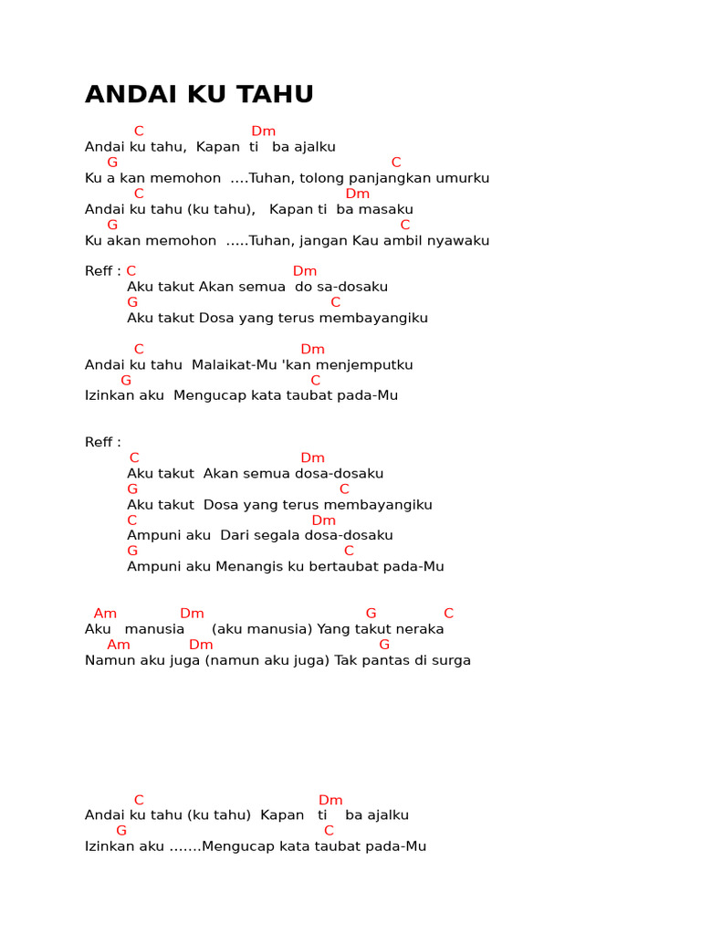 Andai Ku Tahu | PDF
