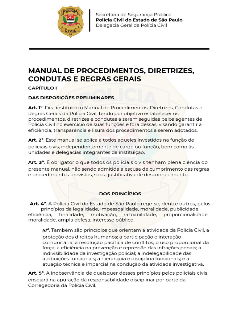 Manual de Condutas da Polícia Civil | PDF | Polícia | Advogado