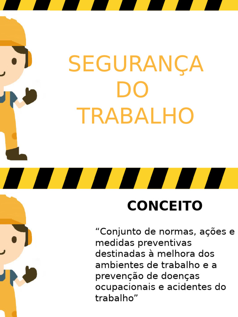 Apresentação de conceitos de segurança do trabalho | PDF